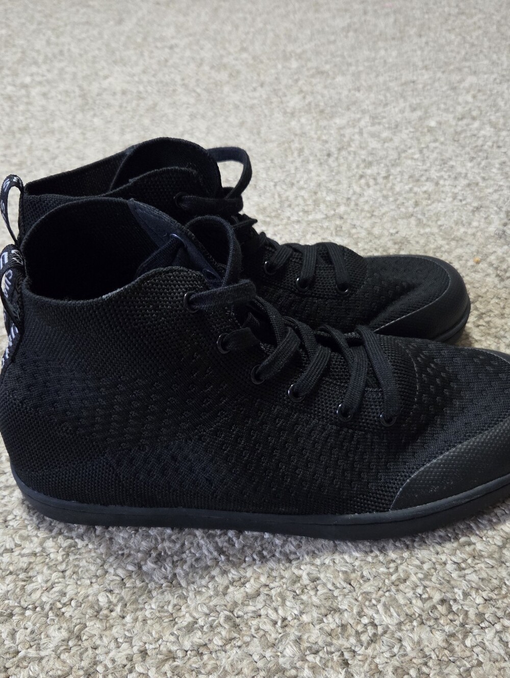 SUAVS Men's The Legacy High Top Sneakers Jet Black Sz 9 Lace Up Knit